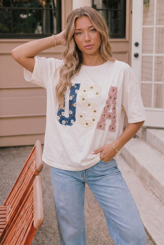 Patriotic Patchwork Tee
