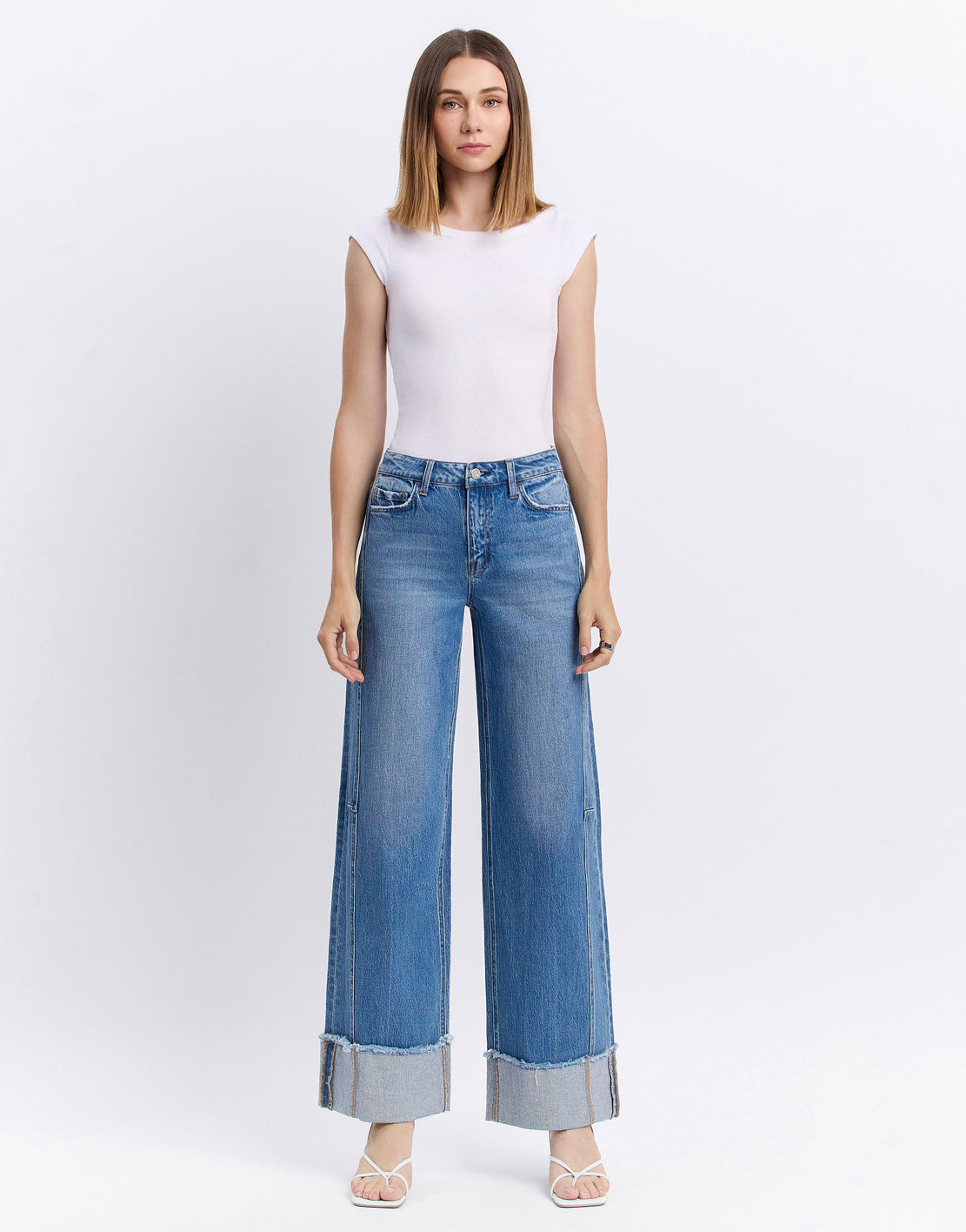The Adore You Cuffed Wide Jeans