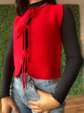 The Scarlett Tie Sweater Vest *Red