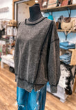 The Shay Acid Wash Sweatshirt *Ash Black