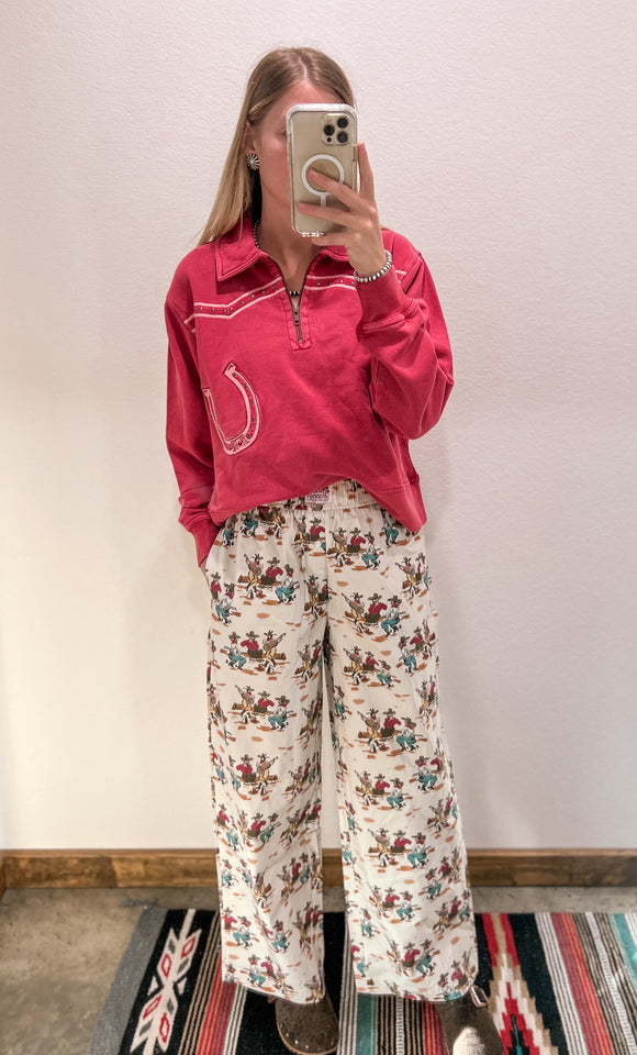 Horseshoe Embroidered Quarter Zip