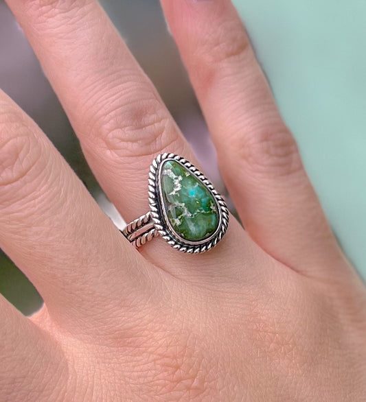 Soronan Gold Turquoise Ring Size 8