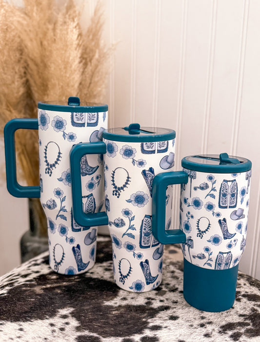 Western Chinoiserie Flip Top Tumbler