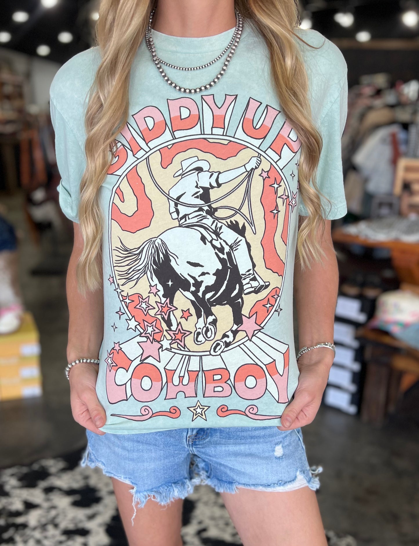 Giddy Up Cowboy Mineral Wash Graphic Tee