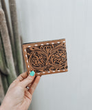 Tooled Leather Bifold Mens Wallet