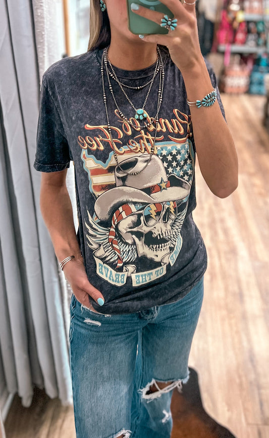 Land Of The Free Mineral Wash Tee