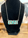 Authentic Turquoise Cluster Bar Necklace