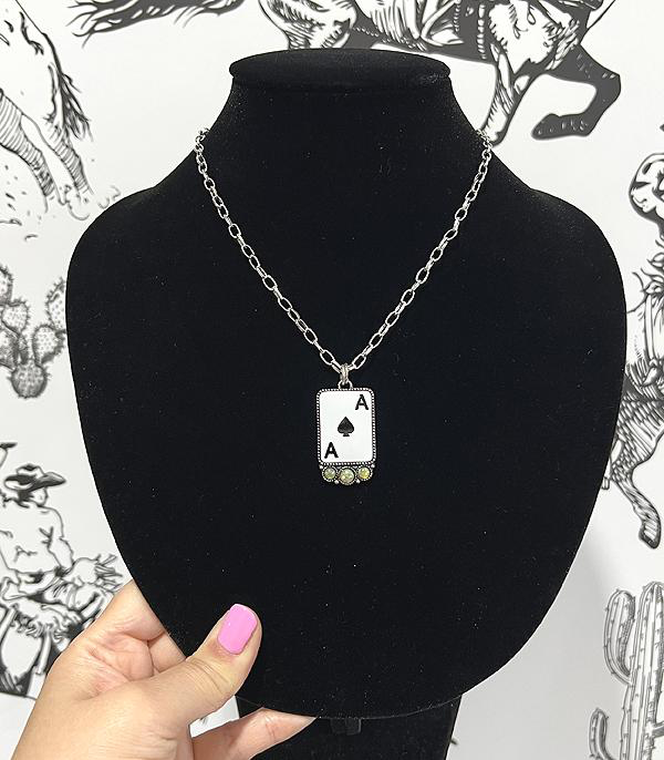 Ace Card Pendant Necklace