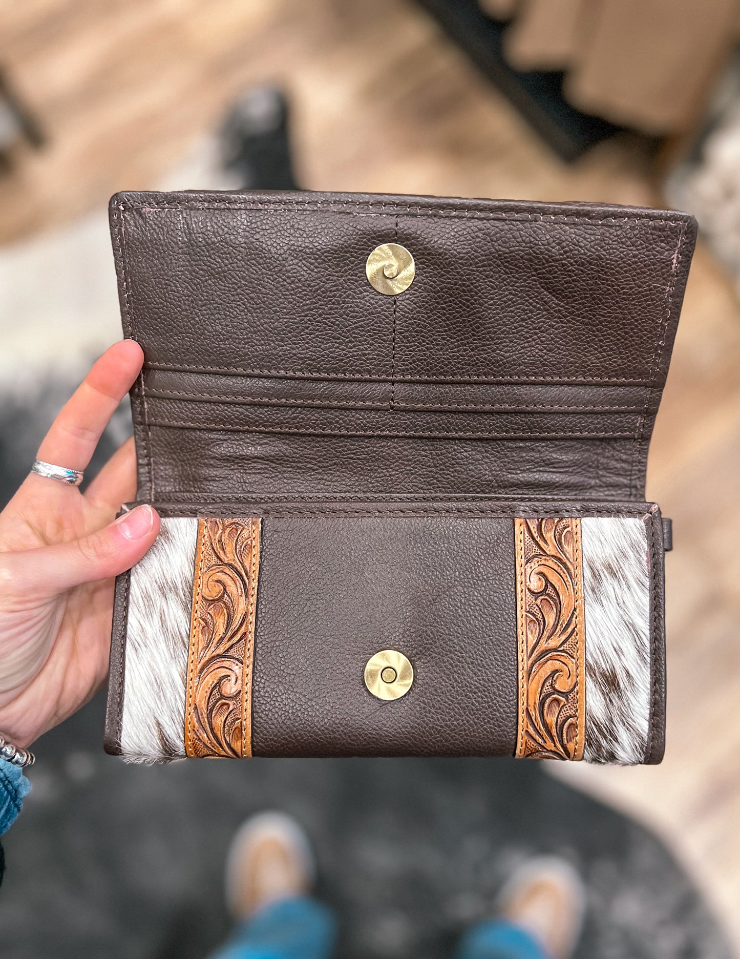 Boot Stitch Cowhide Wallet