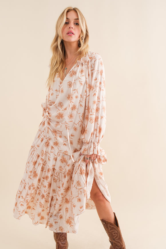 Floral Ruffle Tier Dress