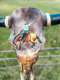 Handpainted Bronc Rider Cowskull