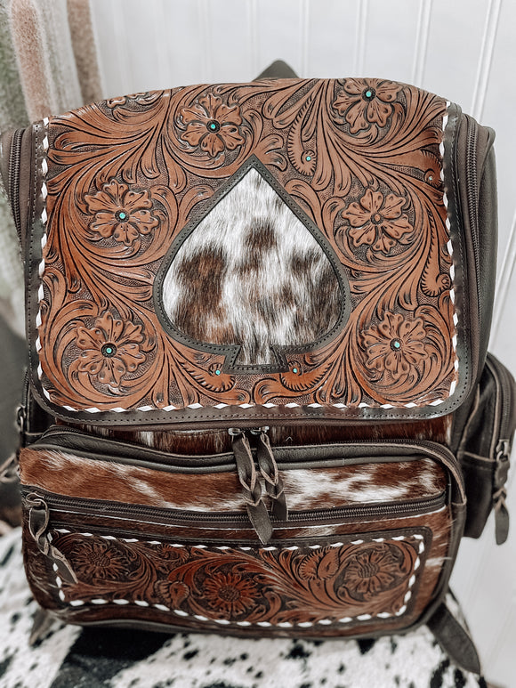 Ace of Spades Cowhide Backpack *1