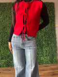 The Scarlett Tie Sweater Vest *Red