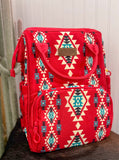 Red Wrangler Aztec Diaper Bag