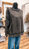 The Shay Acid Wash Sweatshirt *Ash Black