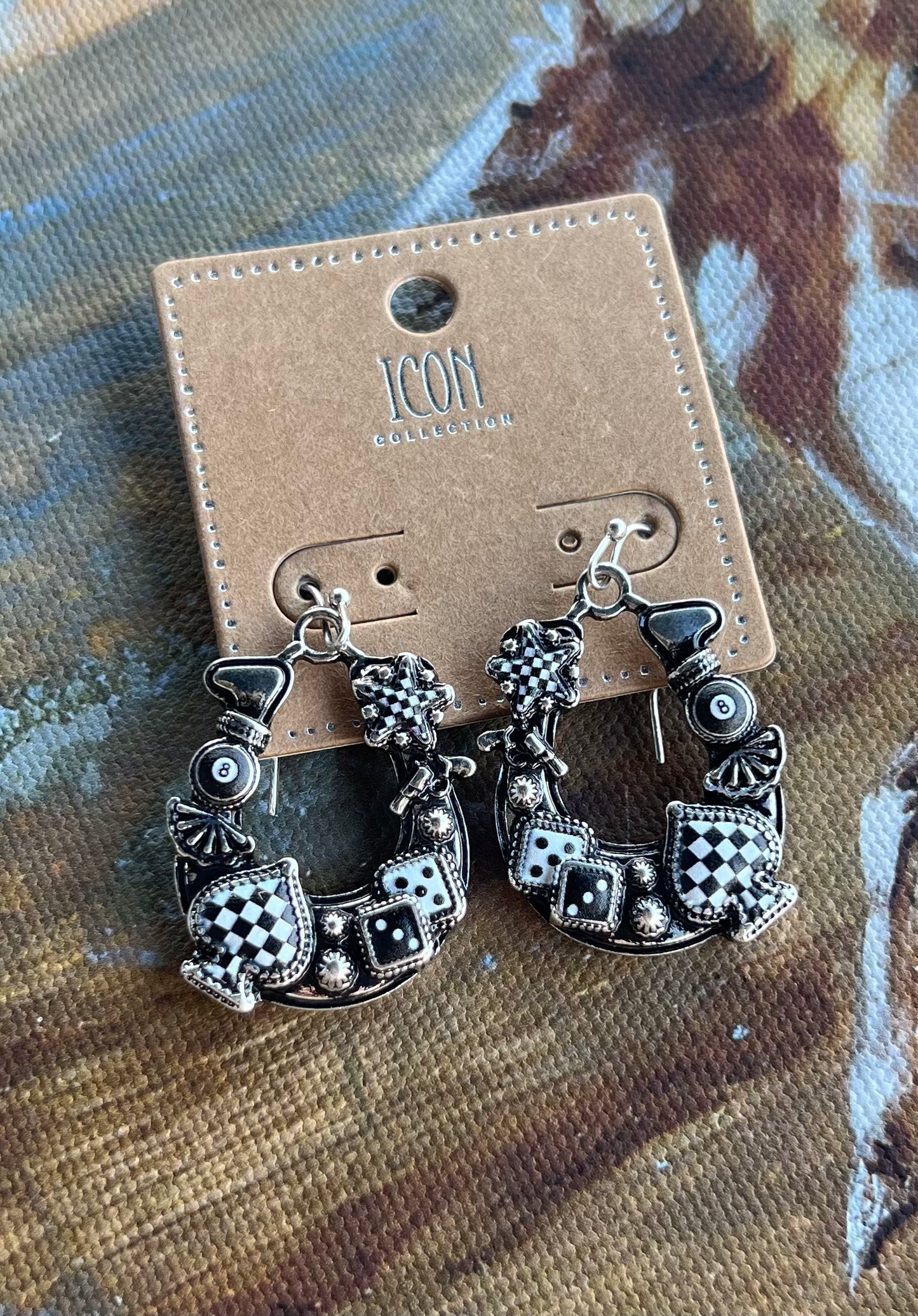 Lucky Gambler Horseshoe Earrings