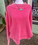 Lenna Oversized Sweater *Hot Pink