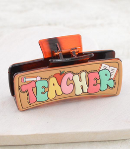 Teacher Claw Clip Faux Leather