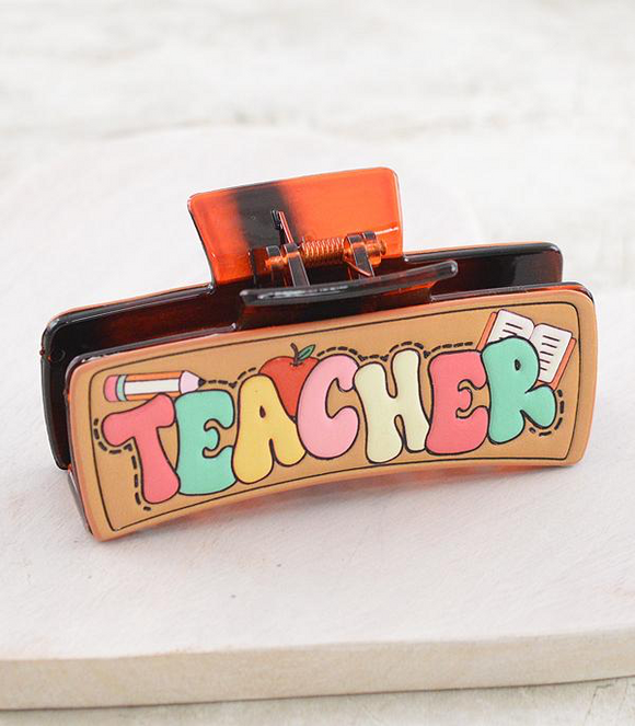 Teacher Claw Clip Faux Leather