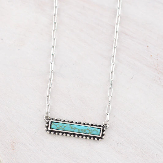 Turquoise Bar Necklace