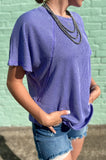 The Willa Ribbed Tee *Violet
