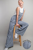 Plus Stone Washed Pinstripe Jumpsuit