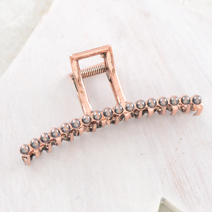 Metal Navajo Pearl Bead Hair Claw Clip