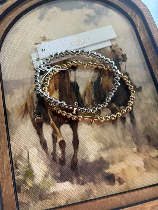 Cross Ball Chain Bracelet