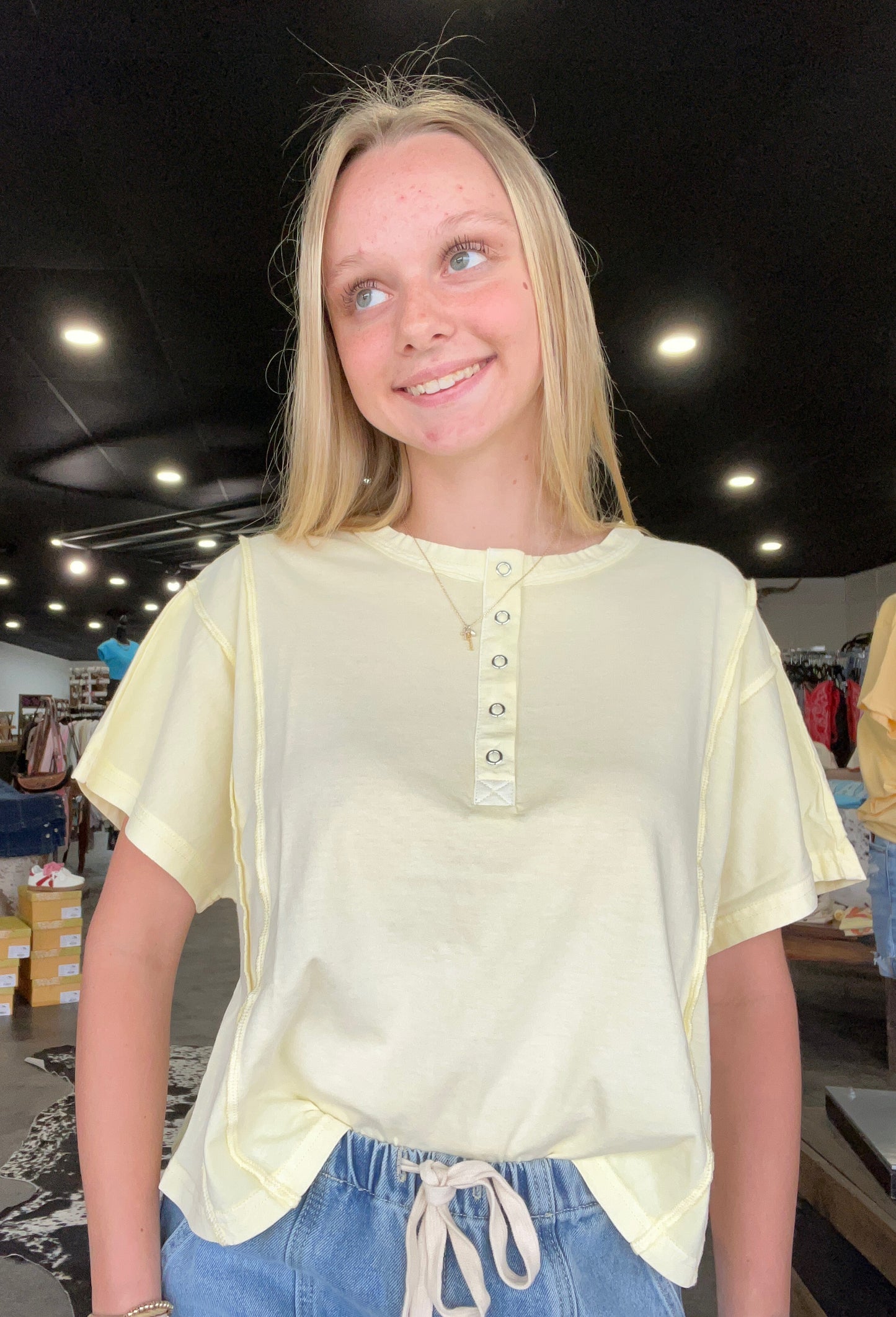 Lemon Drop Henley Top