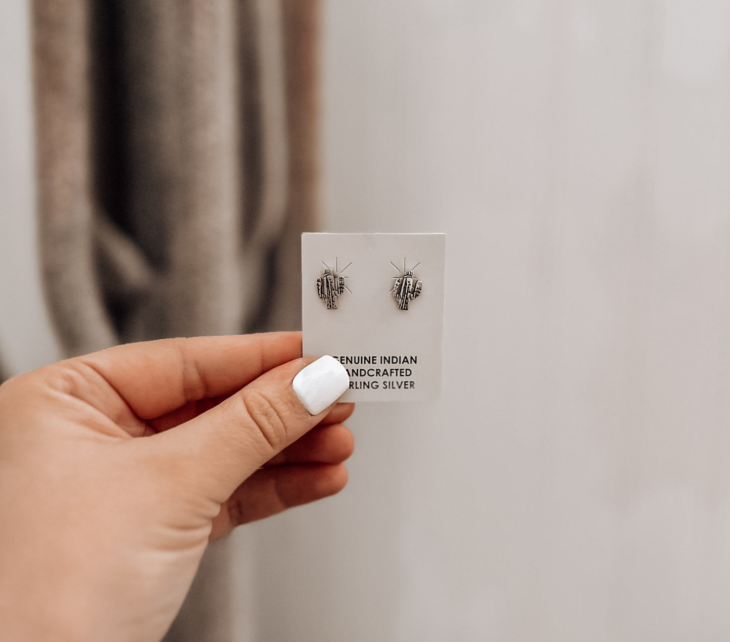 Stamped Cactus Studs