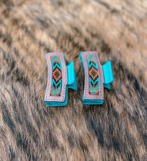 Beaded Aztec Claw Clip