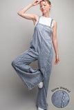 Plus Stone Washed Pinstripe Jumpsuit