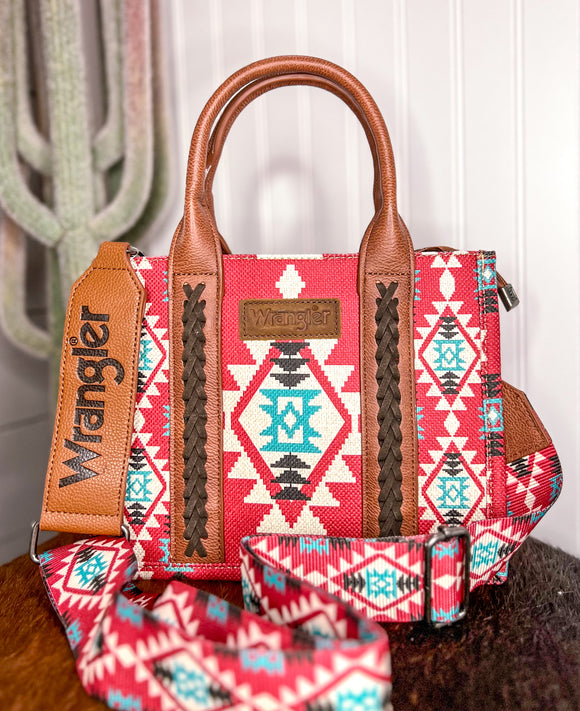 Wrangler Aztec Mini Crossbody- Red