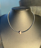 Sterling Silver Choker with Pink Conch Saucer