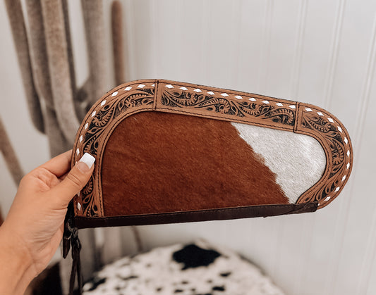 Cowhide Tooled Leather Pistol Case