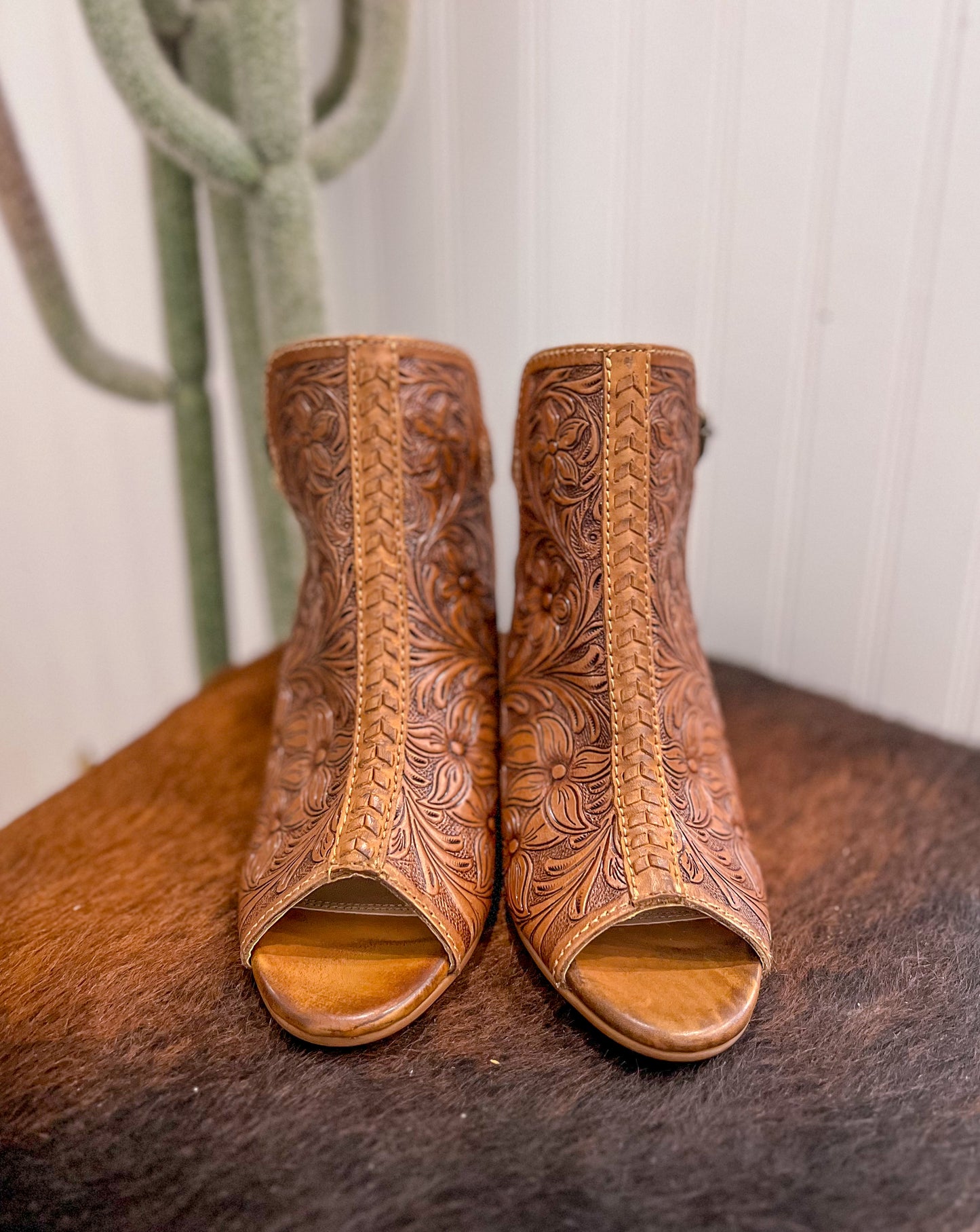 Tooled Leather Heels