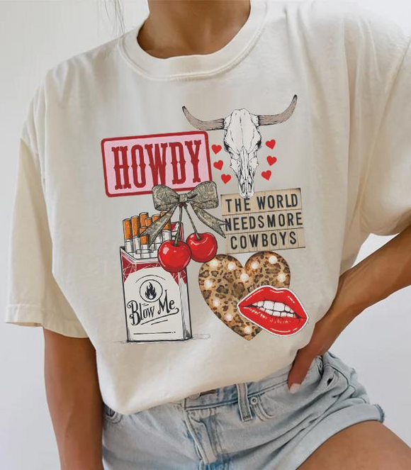 Howdy Western Collage Comfort Colors Graphic Tee