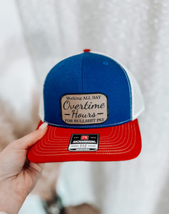 Overtime Hours Hat-Red/White/Blue