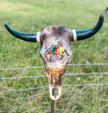 Handpainted Bronc Rider Cowskull