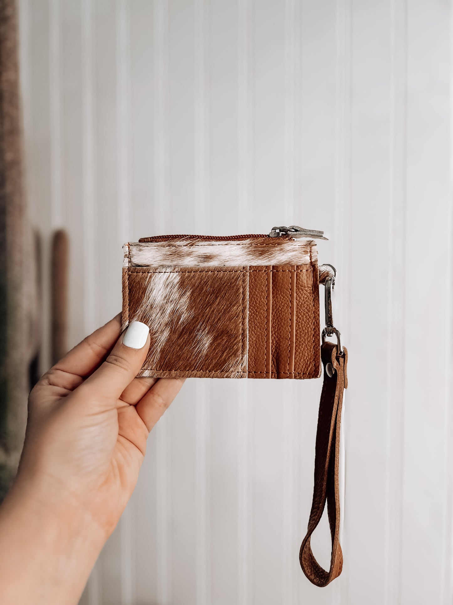 Cowhide Wristlet Card Holder