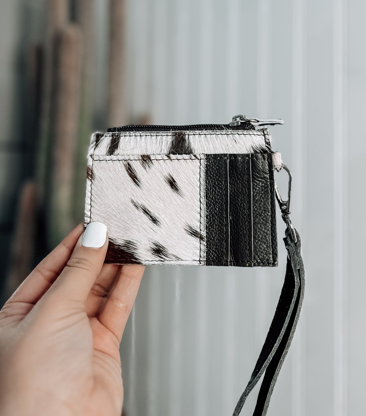 Cowhide Wristlet Card Holder