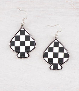 Checkered Spade Earrings