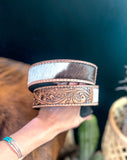 Cowhide Tooled Leather Belt *Size 30