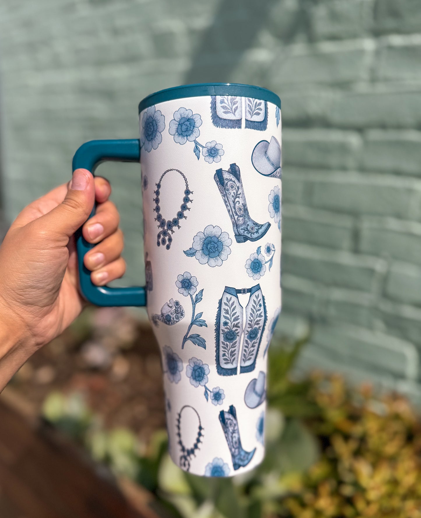 Western Chinoiserie Flip Top Tumbler