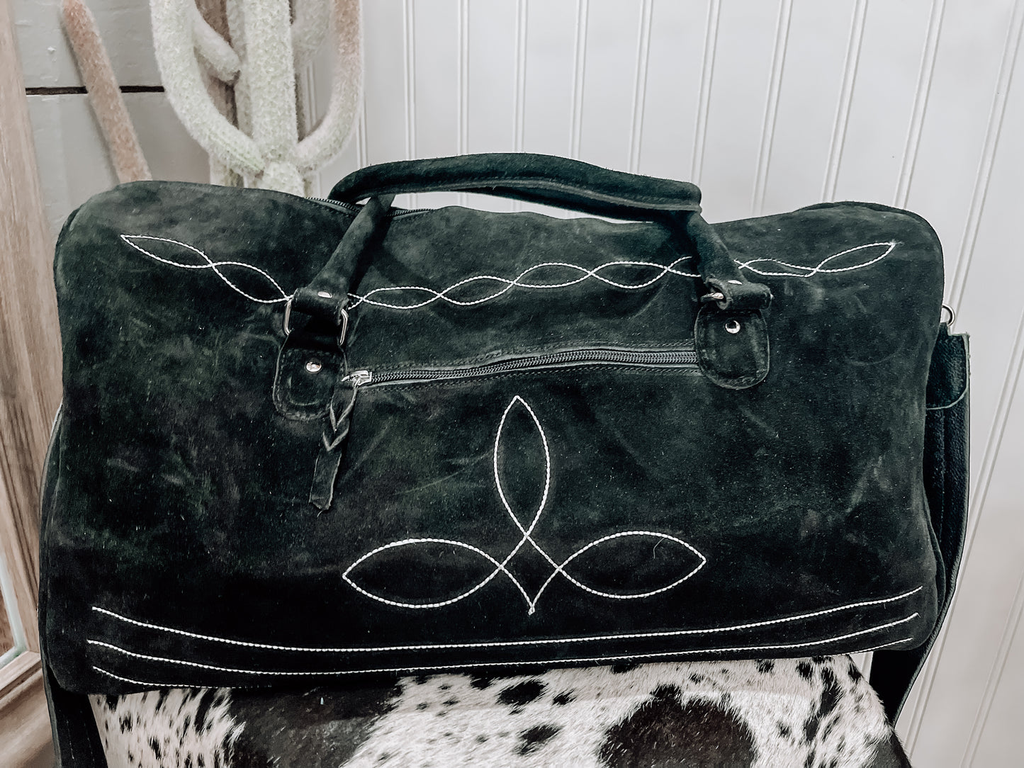 Black Boot Stitch Duffle Weekender