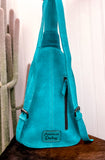 Suede Boot Stitch Backpack *Turquoise