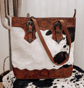 Rio Cowhide & Tooled Leather Purse