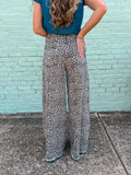 Leopard High Rise Wide Leg Jeans