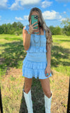 Baby Blue Smocked Ruffle Mini Dress