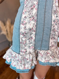 Denim Darling Lace Ruffle Mini Dress